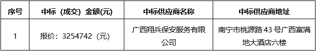 云之龙咨询集团有限公司关于扶绥县中医医院保安服务项目中标公告